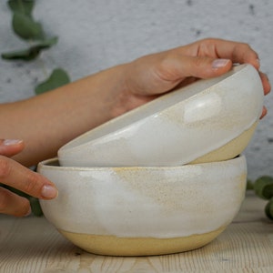 Handmade big ceramic bowl or pottery serving bowl image 1