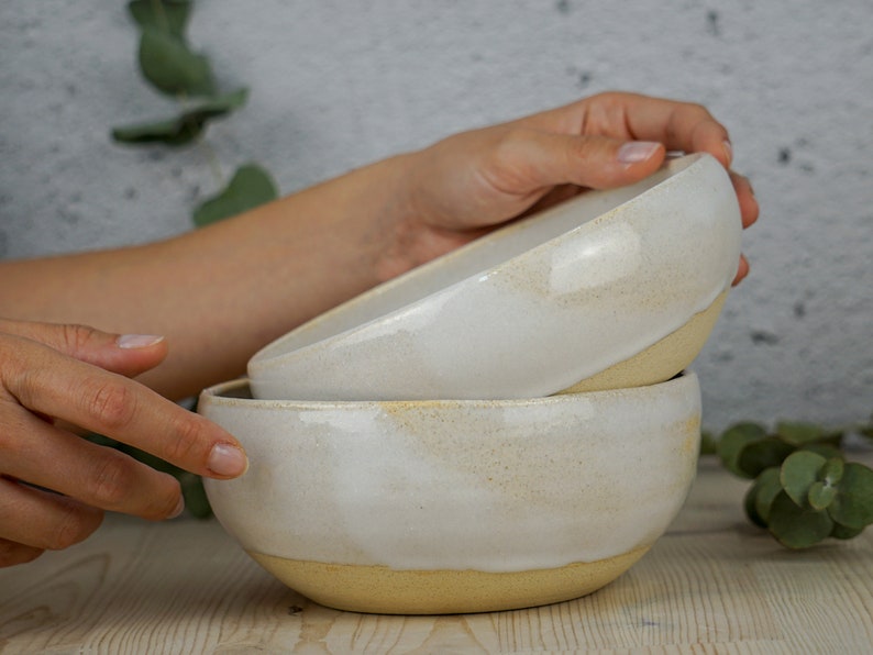 Handmade big ceramic bowl or pottery serving bowl image 1