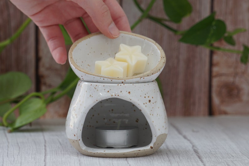 Ceramic oil or wax burner Essential oil burner Home Fragrances Aromatherapy image 5