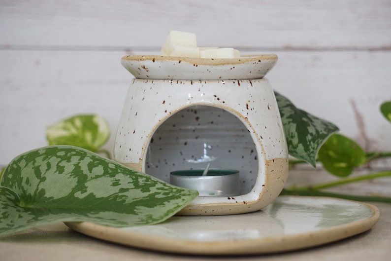 Ceramic oil or wax burner Essential oil burner Home Fragrances Aromatherapy image 1