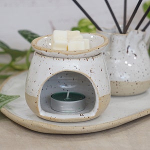 Ceramic oil or wax burner Essential oil burner Home Fragrances Aromatherapy image 4