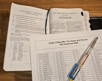 2026 Old Testament Come Follow Me - For Home & Church Daily Reach Chart - Extra Large Text Option