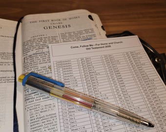 2026 Old Testament Come Follow Me - For Home & Church Daily Reading Chart Schedule for the year - bookmark size option