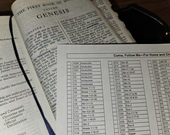 2026 Old Testament Come Follow Me - For Home and Church Daily Reading Chart Schedule for the whole year - Large version