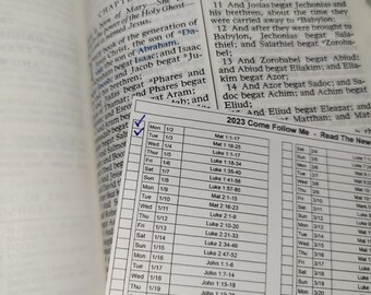 2023 Come Follow Me Read the New Testament in One Year Daily Reading Chart Schedule