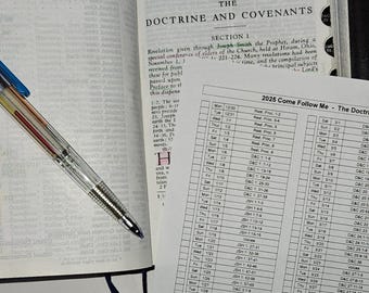 2025 Doctrine & Covenants Come Follow Me - For Home and Church - Reading Chart - Large Text Option