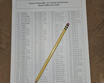 2024 Book of Mormon Come Follow Me - For Home and Church - Reading Chart - Large Text Option