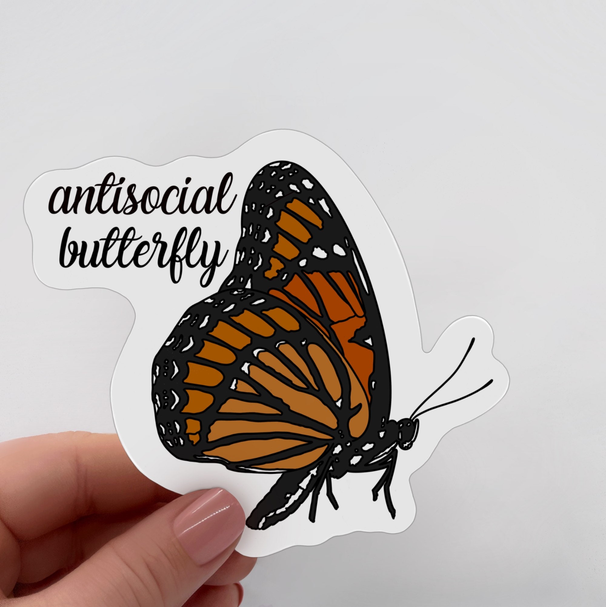 Antisocial stickers antisocial butterfly stickers  etsy