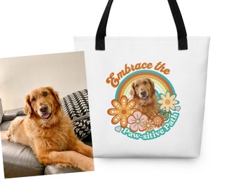 Personalized Pet Tote, Personalized Bag with Photo of Pet, Canvas Tote Bag,  Personal Gift Mom, Cat Lover Gift, Dog Lover Gift