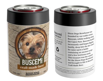 Custom Pet Photo Can Cooler - Personalized Beer Label Gift