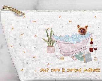 Custom Pet Self-Care Makeup Bag | Personalized Cosmetic Pouch| Mothers Day Spa Gift