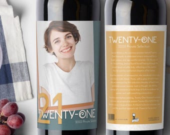 Personalized Birthday Wine Label: Custom Story, Milestone Gift by Cork Tales