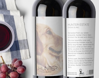 Personalized Dog or Cat Wine Label with Custom Story by Cork Tales