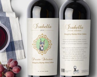 Personalized Pet Wine Label with Custom Story: Dog or Cat Gift by Cork Tales