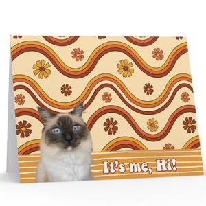 Conjunto de cartão personalizado com retrato de animal de estimação, cartão personalizado para cachorro, cartões personalizados, cartão de agradecimento personalizado, presente para amantes de gatos