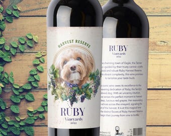Personalized Dog Wine Label with Custom Pet Story | Dog Dad Mom Gift