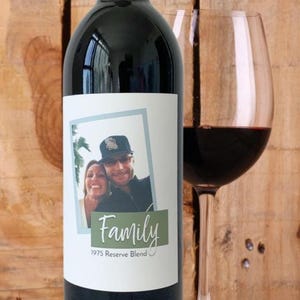 Personalized Family Story Wine Label: Custom Photo Gift