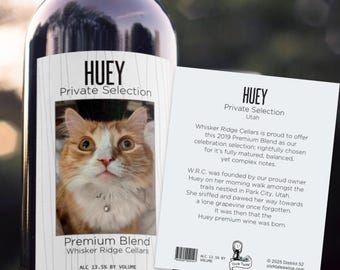 Personalized Pet Photo Wine Label with Story: Gift for Pet Lovers by Cork Tales