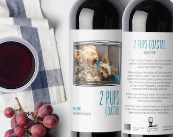 Custom Pet Wine Label: Personalized Story, Dog Mom Gift, Cat Lover Keepsake