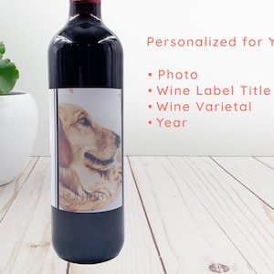 Personalized Dog or Cat Wine Label with Custom Story on the Back Fathers Day Gift For Dog Dad Wine Lover Gift by Cork Tales image 2