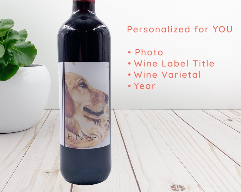 Personalized Dog or Cat Wine Label with Custom Story on the Back Fathers Day Gift For Dog Dad Wine Lover Gift by Cork Tales image 2