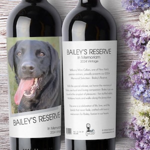 Personalized Pet Memorial Wine Label: Custom Story Sympathy Gift by Cork Tales