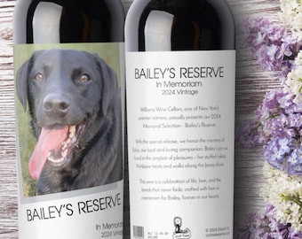 Personalized Pet Memorial Wine Label: Custom Story Sympathy Gift by Cork Tales