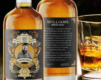 Personalized Retirement Whiskey Label: Custom Photo & Story Bottle Sticker by Cork Tales
