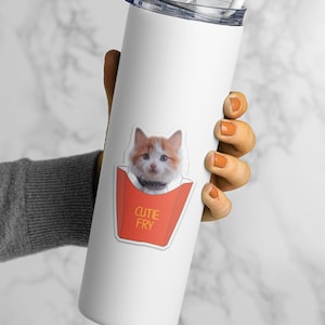 Custom Pet Sticker: &quot;Cutie Fry&quot; Funny Dog/Cat Decal
