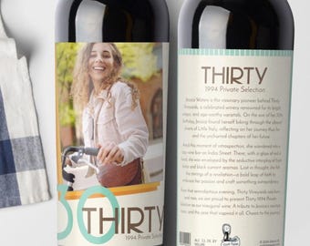 Personalized Milestone Birthday Wine Label: Custom Story
