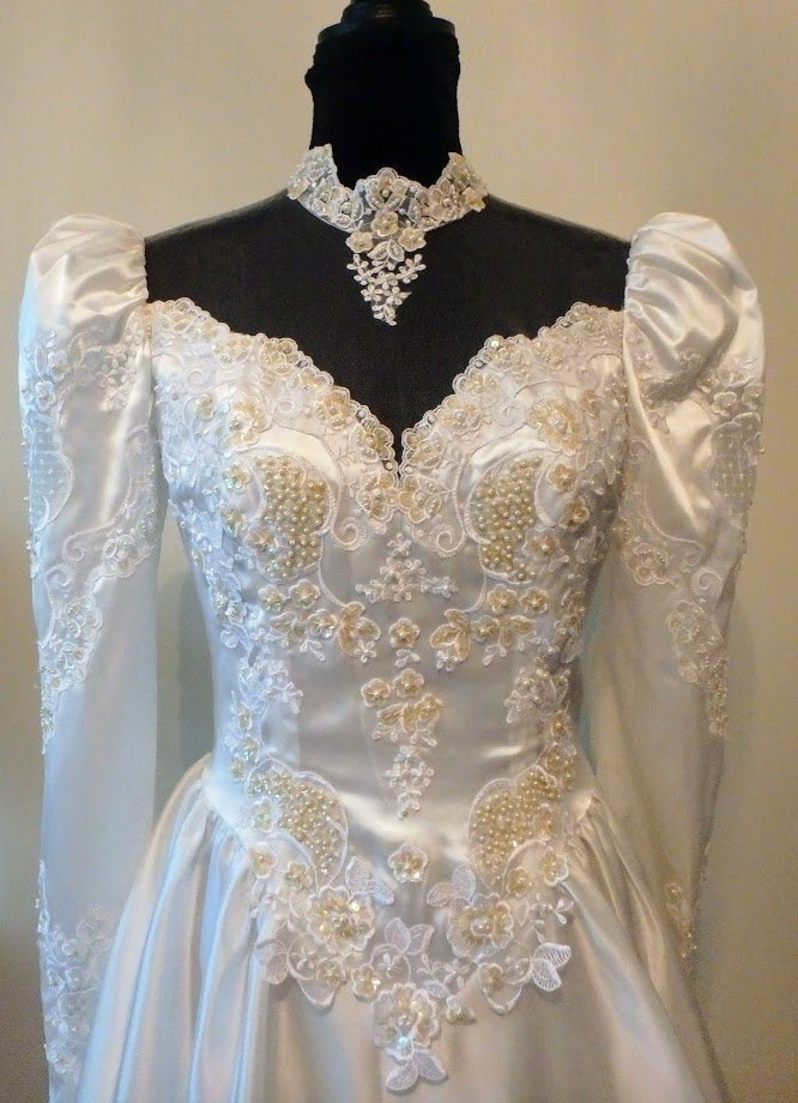 Vintage Wedding Dress 1980s White Ball Gown Sweet | Etsy