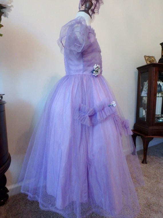 Vintage Formal Dress | 1950s | Tulle | Purple | F… - image 3