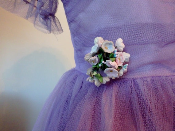 Vintage Formal Dress | 1950s | Tulle | Purple | F… - image 6