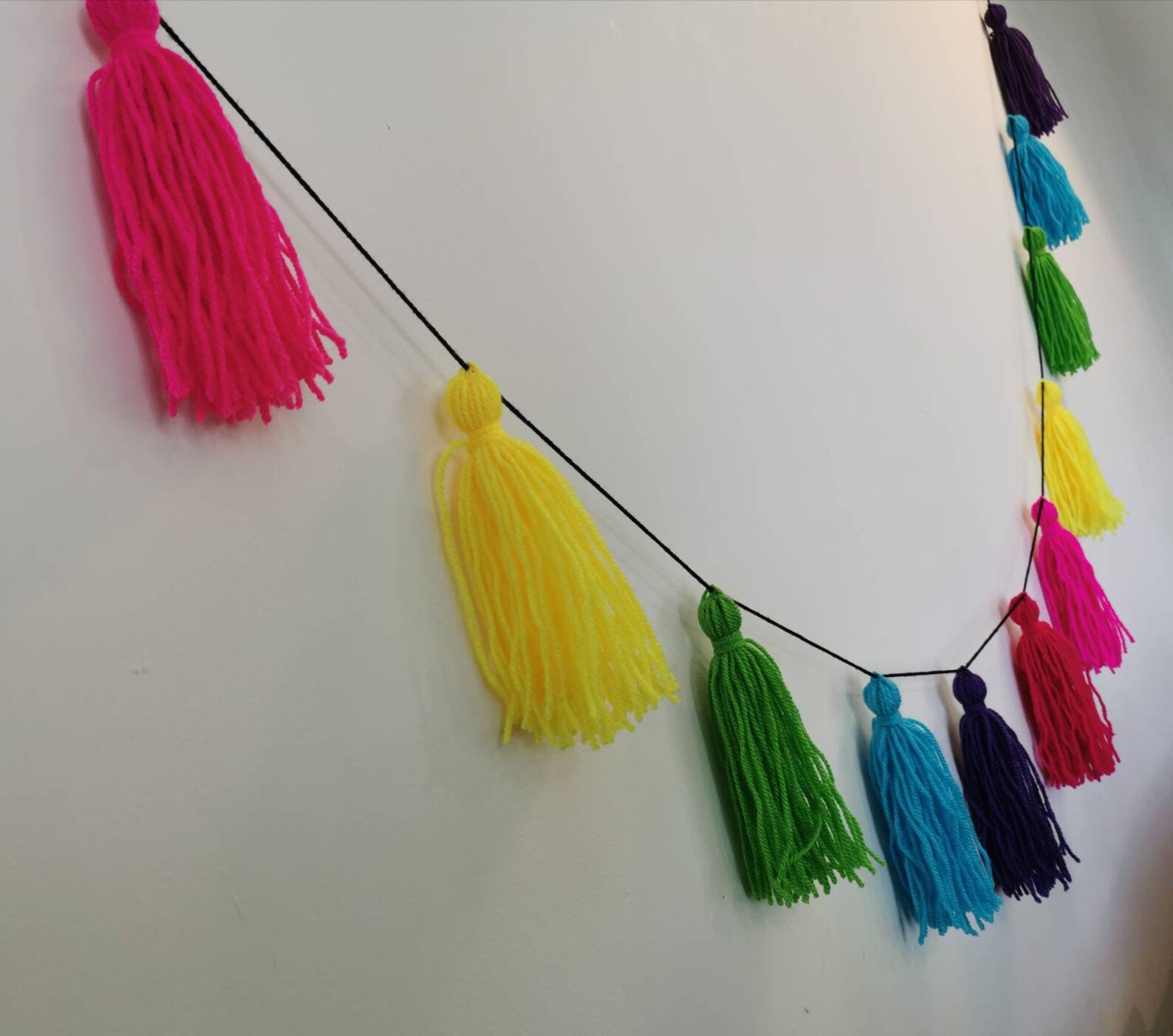 Neon Rainbow Tassel Garland Decoration party wedding Etsy