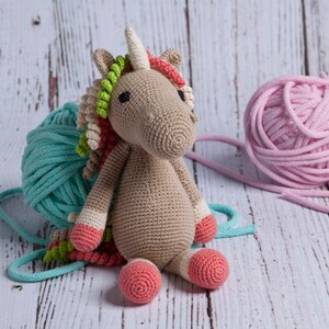 Crochet unicorn, handmade amigurumi toy, handmade unicorn, new baby shower gift, soft toy, baby gift, kids gift image 2