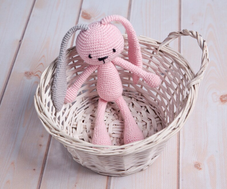 Bunny with long ears, different colors, handmade, crochet toys, holidays, gift, for newborn, baby, birthday, baby shower image 7