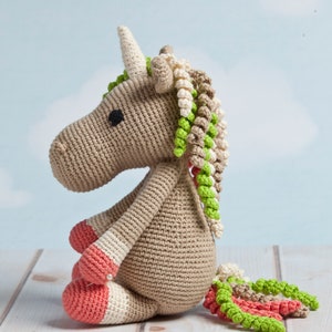 Crochet unicorn, handmade amigurumi toy, handmade unicorn, new baby shower gift, soft toy, baby gift, kids gift Brown