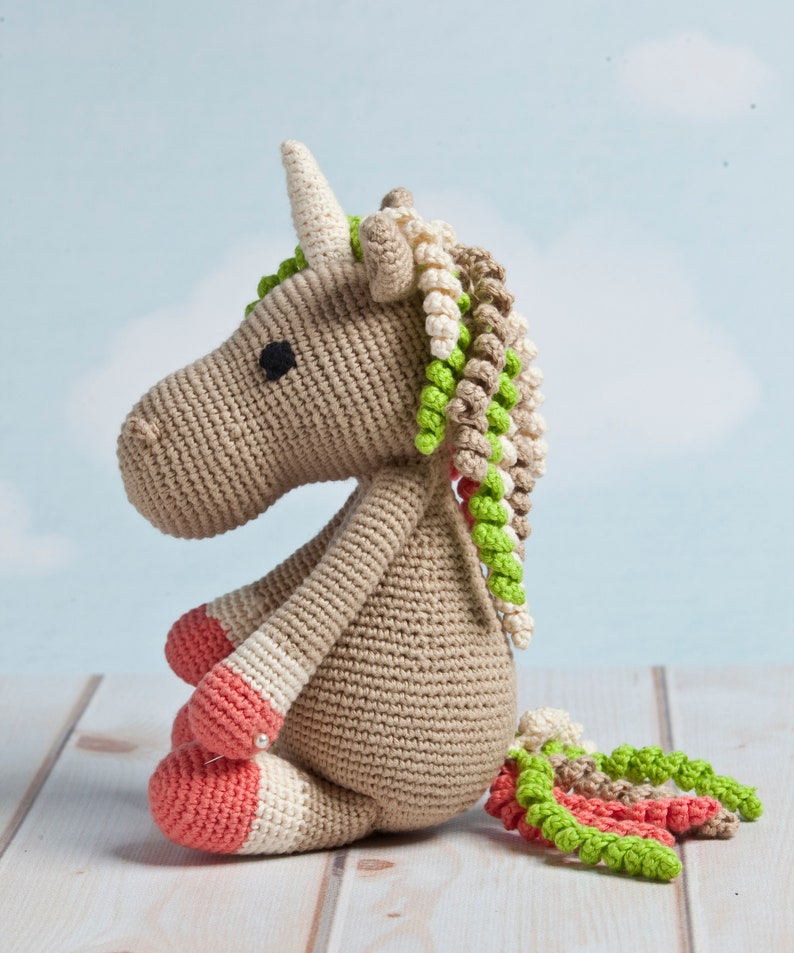 Crochet unicorn, handmade amigurumi toy, handmade unicorn, new baby shower gift, soft toy, baby gift, kids gift Brown