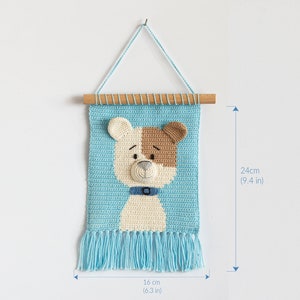 Decoration of a children's room, crochet wall decoration, dog portrait, picture with a dog, decoration of a children's room, image 6