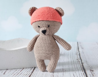 Pequeño osito de peluche dulce para un pequeño ganchillo 100% hecho de algodón