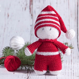 Crochet dwarf, baby present, beloved cuddle, filled with non-allergenic silicone ball, 100% cotton, Christmas