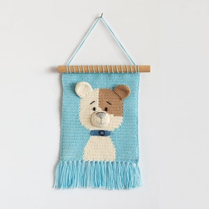 Decoration of a children's room, crochet wall decoration, dog portrait, picture with a dog, decoration of a children's room, image 4