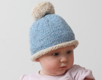 Warm and soft cap for a baby 0,5-1 year old. Made of tweed yarn, a mix of merino wool, alpaca superfine and viscose.