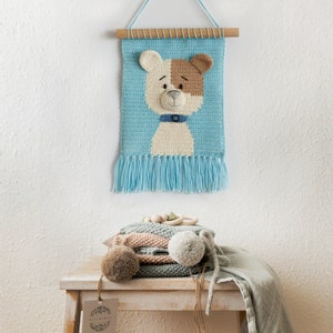 Decoration of a children's room, crochet wall decoration, dog portrait, picture with a dog, decoration of a children's room, image 2