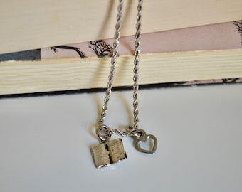 Open Book Necklace
