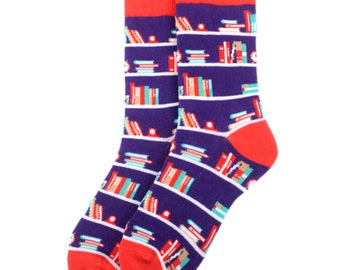 Stack of Books Socks| Bookish Socks| Book Lover Gift| Women's Socks| Novelty Socks