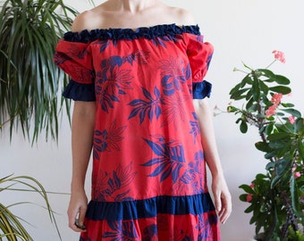 Tropical Hawaiian Mid Century Dress