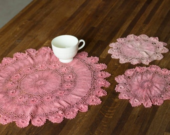 Pink Victorian Era Flowered DoilIes