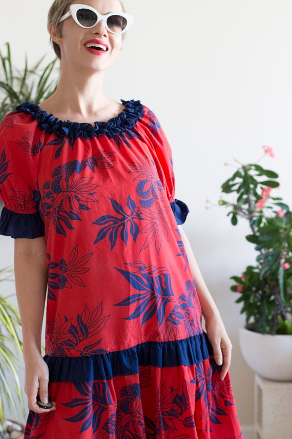 Tropical Hawaiian Mid Century Dress - image 3