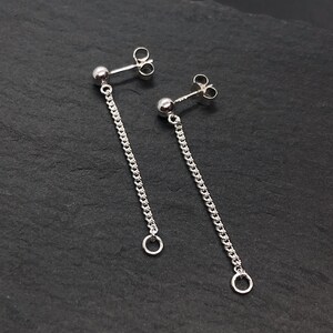 Front to Back Curb Chain Earrings Two in one adjustable design Sterling Silver or Surgical Steel Hypoallergenic Handmade in Britain image 7